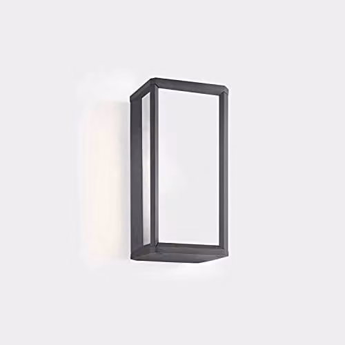 Netlighting Skat Outdoor LED Mini Box Wall Lantern in Urban Grey and White, IP65, 9W, 2700K Warm White