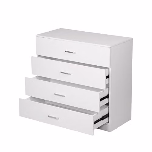 Alivio 4 Drawer Bedside Cabinet and Nightstand in White