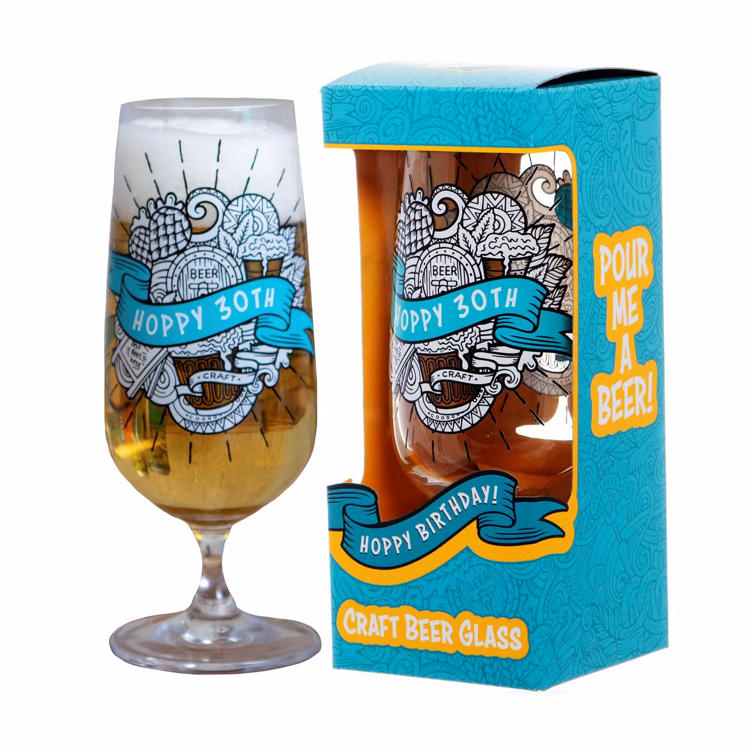Boxer Gifts Men's 30th Birthday Craft Beer Glass in Transparent – 2