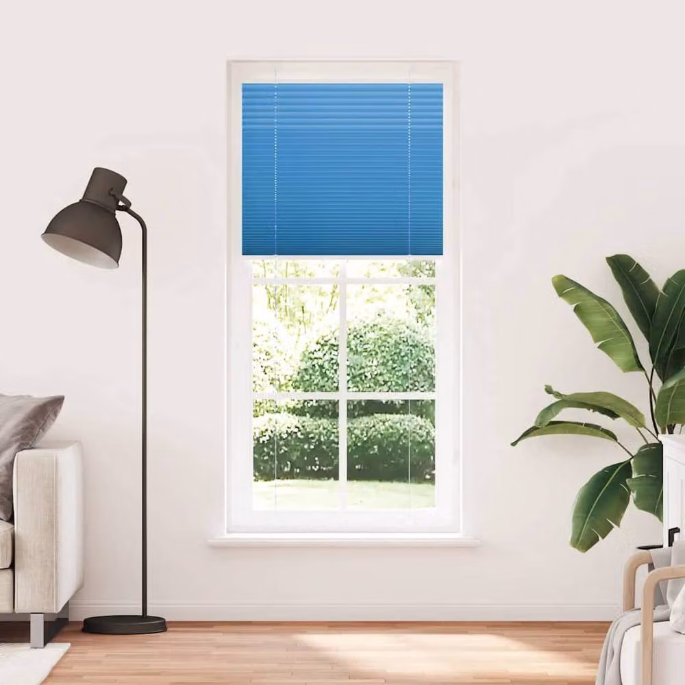 Berkfield Home Single Pleat Blue Polyester Fabric Blind, W: 90 cm, H: 200 cm – 3