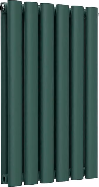 Lux Heat Oval Horizontal Double Radiator in British Racing Green, W: 60 cm, H: 36 cm
