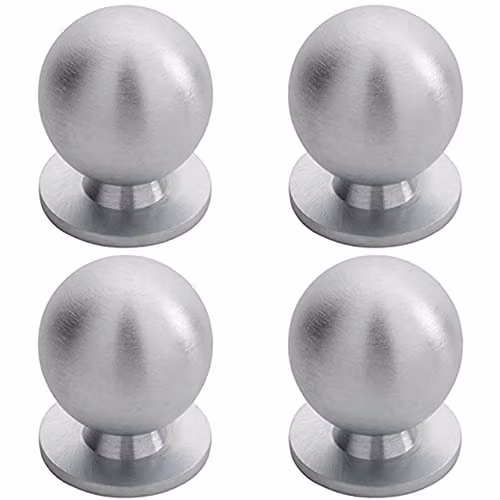 Loops 4 Pack Brushed Chrome Solid Ball Cupboard Door Knobs