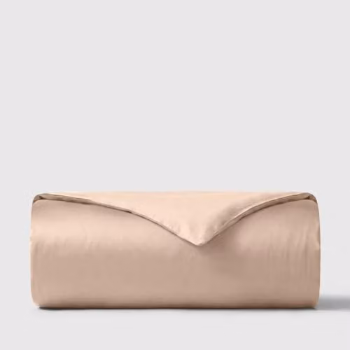 Bedable Cotton Sateen Duvet Cover, 460 Thread Count, Beige, Single – 1