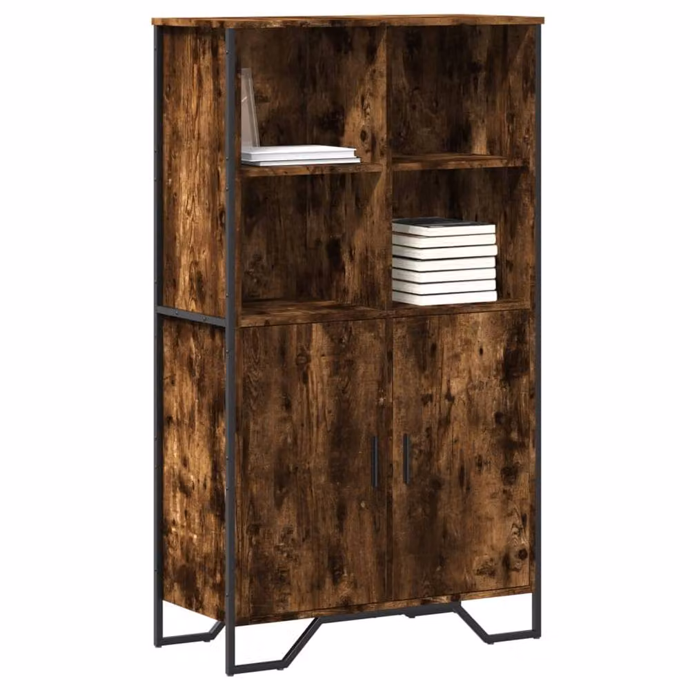 Berkfield Home Highboard in Smoked Oak, Brown, W/D/H: 79.5 x 35.5 x 137.5 cm – 2