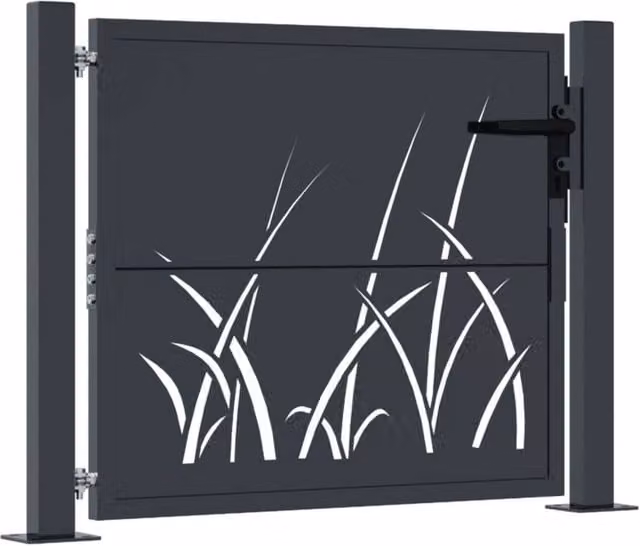 Berkfield Home Steel Garden Gate in Anthracite, W: 80 cm, H: 105 cm