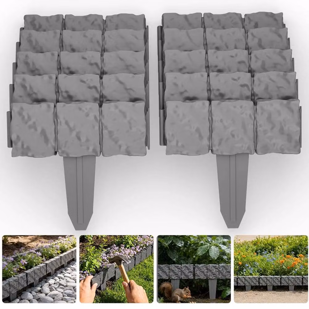 Kelvenix Grey Plastic Edging Plant Border – 3