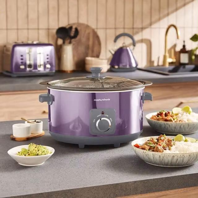 Morphy Richards Accents 6.5L Sear and Stew Slow Cooker, Purple
