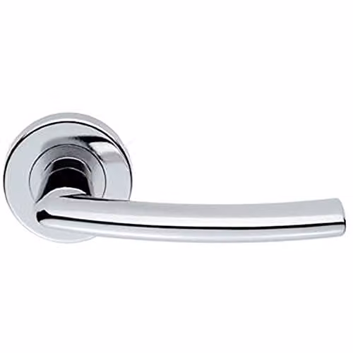 Loops Pair Oval Shaped Curved Bar Handle with Concealed Fix Round Rose in Polished Chrome