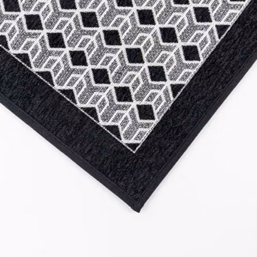 JVL Allure Machine Washable Non-Slip Entrance Runner Doormat, Black/Grey, W: 50 cm, L: 150 cm – 2