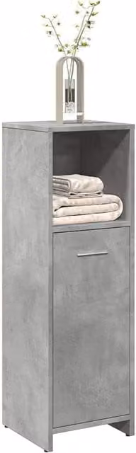 Berkfield Home Wall Mounted Bathroom Cabinet in Concrete Grey, W/D/H: 30 x 30 x 95 cm