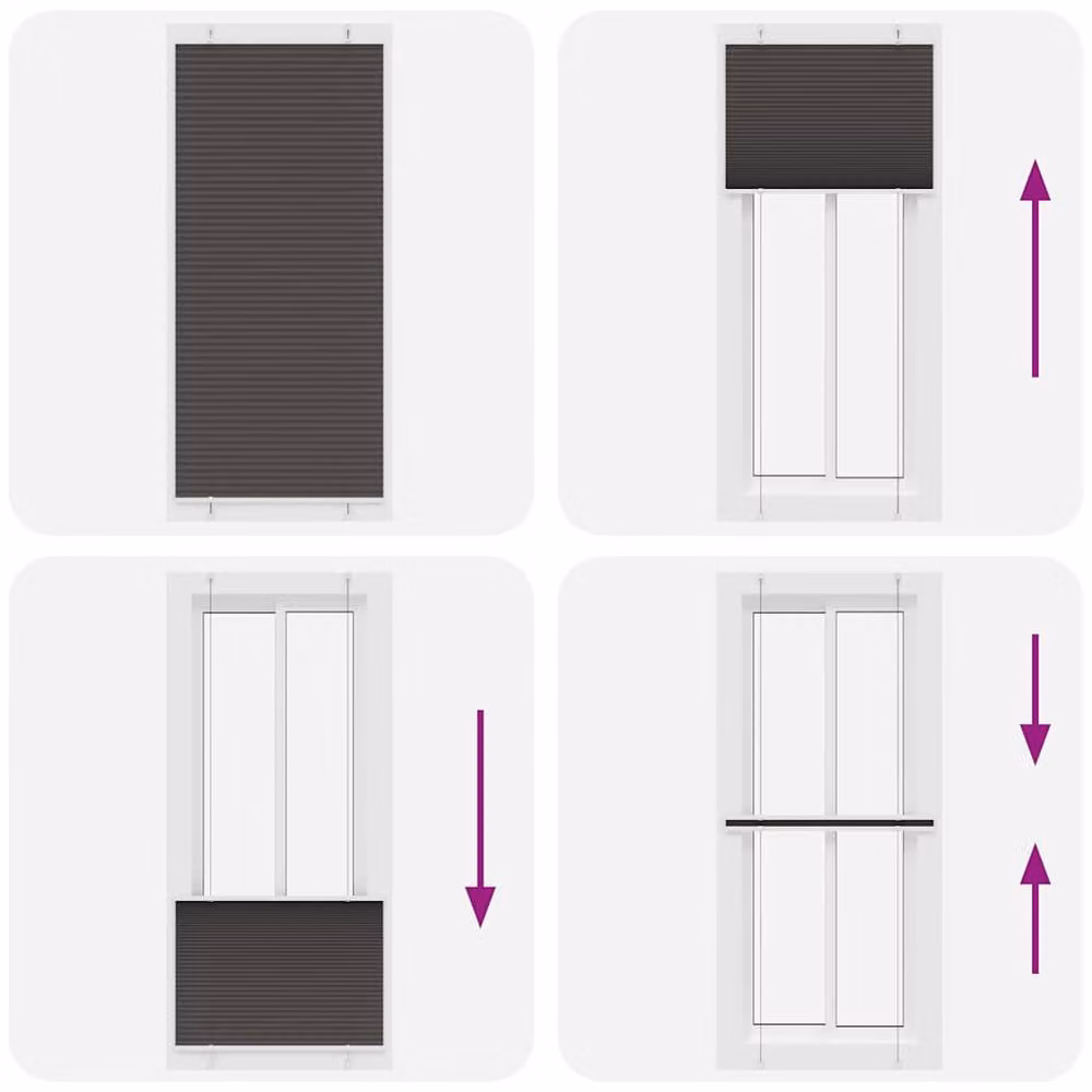 Berkfield Home Single Pleat Polyester Blind in Black, W: 100 cm, H: 200 cm – 2