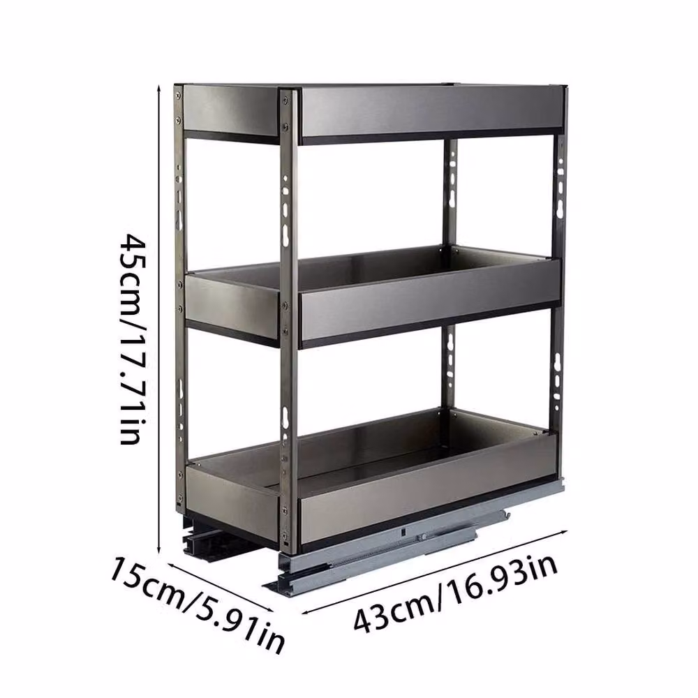 Kelvenix Silver Metal Pull Out Kitchen Cabinet Basket – 2