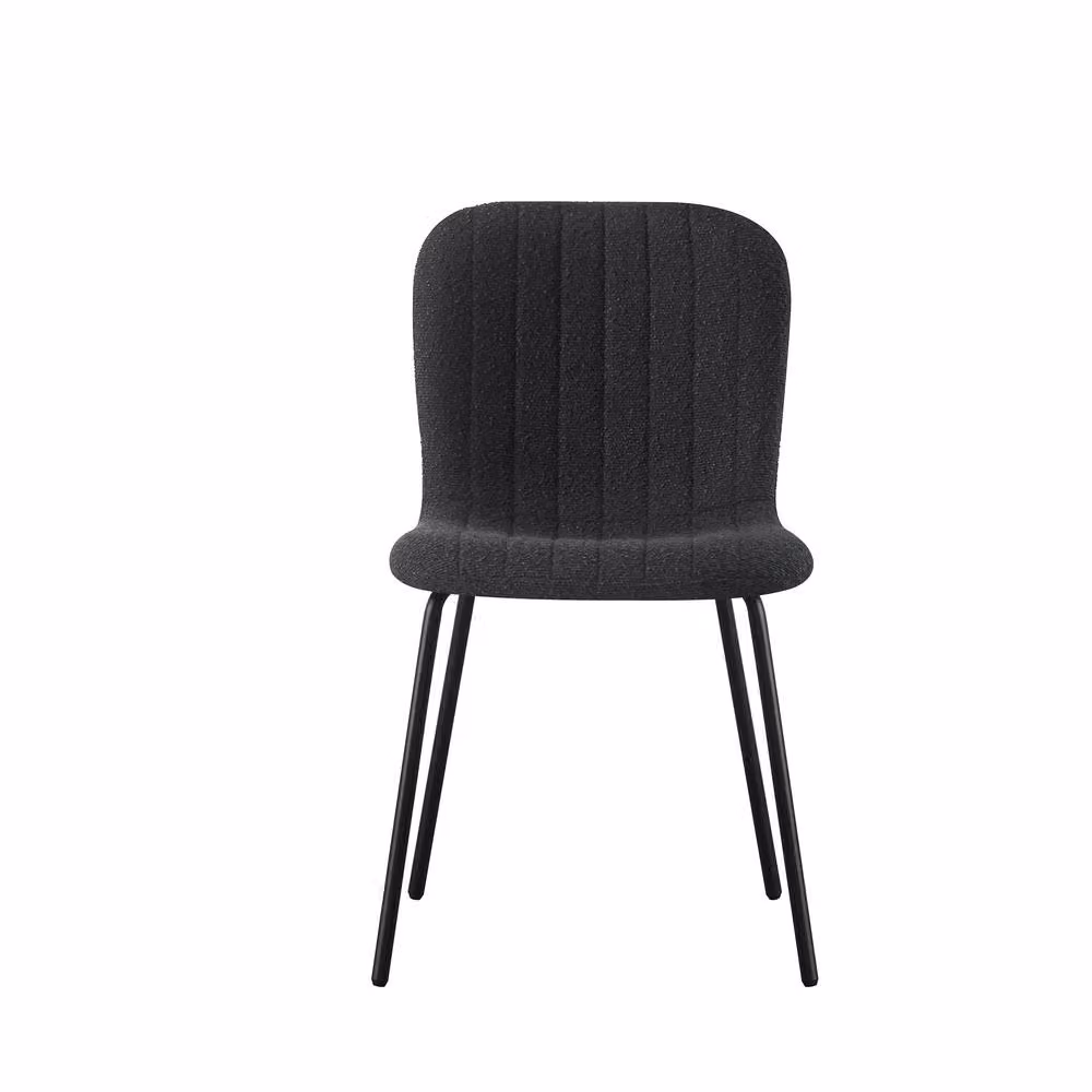 MCC Direct Bella Luxe Set of 4 Black Teddy Faux Fur Dining Chairs – 2