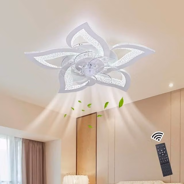 NIVOR 7 Blade Reversible LED Dimmable Ceiling Fan with Remote Control in White
