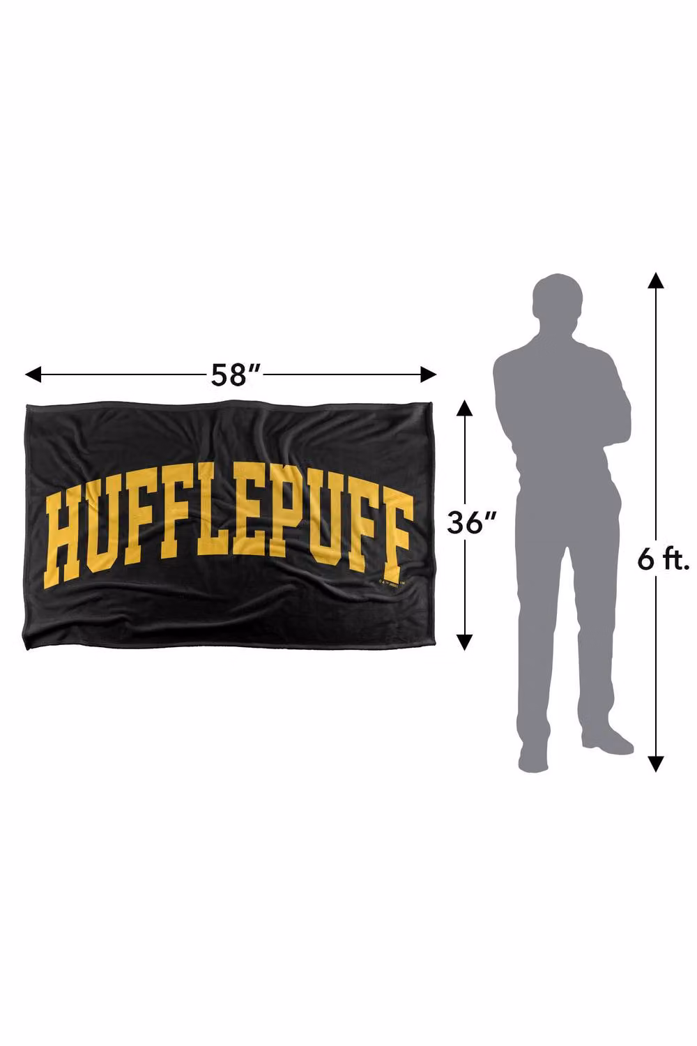 Warner Bros. Harry Potter Hufflepuff Arched Silky Touch Super Soft Fleece Throw Blanket, Multicolour, W: 127 cm, D: 152 cm – 8