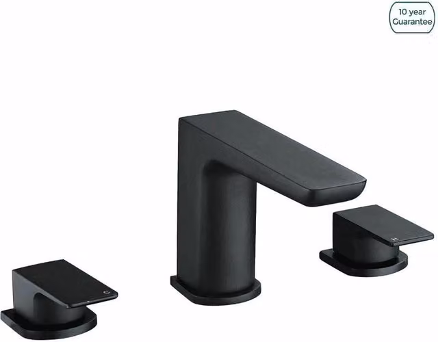 Nes Home Designer Matt Black Bath Filler Basin Mixer Tap with Single Lever Control – 1