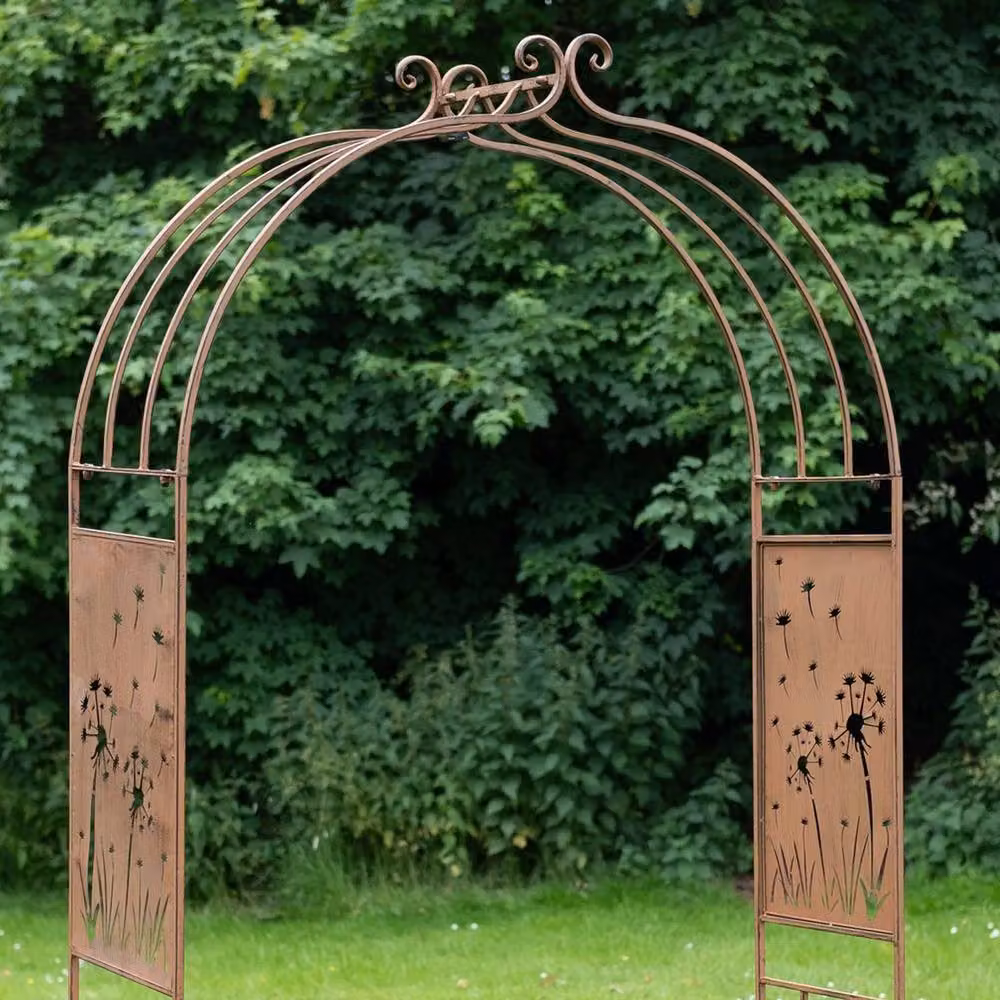Ascalon Design Ltd Meadow Arch Metal Garden Arch in Brown, W: 120 cm, D: 40 cm, H: 220 cm – 2