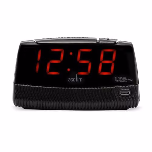 Acctim Wade LED Red Display Digital Alarm Clock with Smart Connector Technology in Black – 1