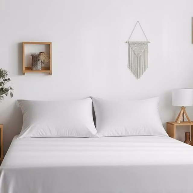 Snug City Pair of White 400TC Mako Sateen Cotton Standard Housewife Pillowcases
