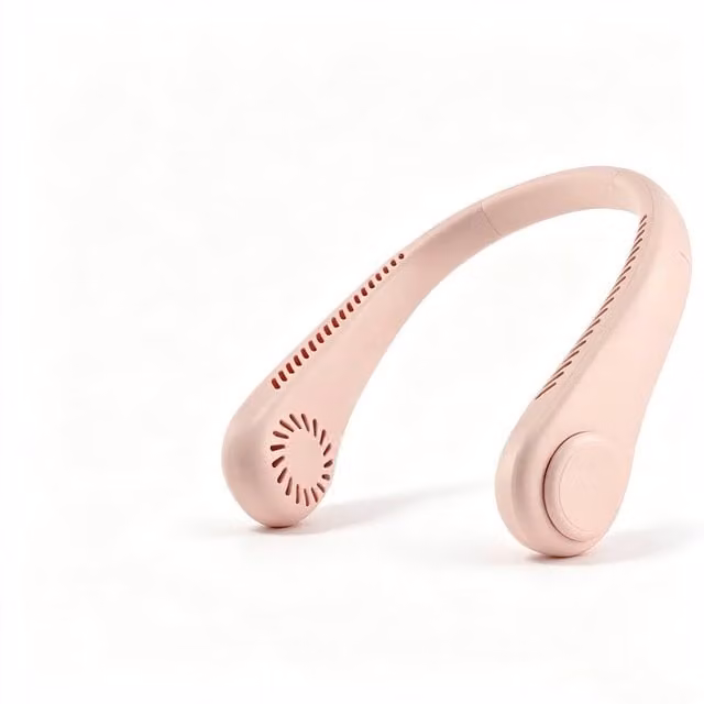 Quipulse Brushless Silent 3-speed Neck Hanging Fan in Pink