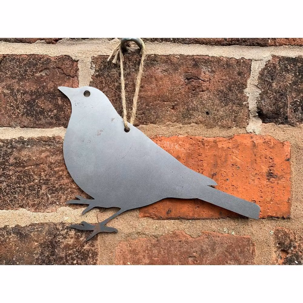 Poppyforge Hanging Blackbird Metal Garden Art, Pack of 3, Silver and Black, W: 20 cm, H: 15 cm – 2