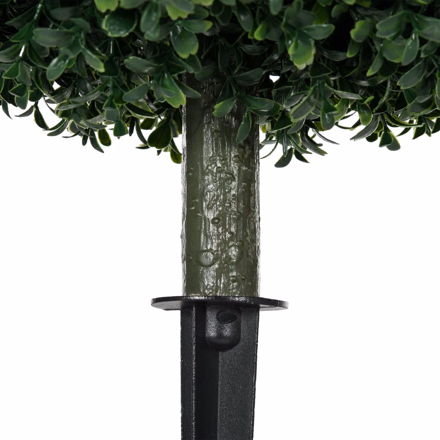 HOMCOM Set of 2 Green Artificial Ball Shaped Boxwood Topiary Trees with Ground Stakes – 8