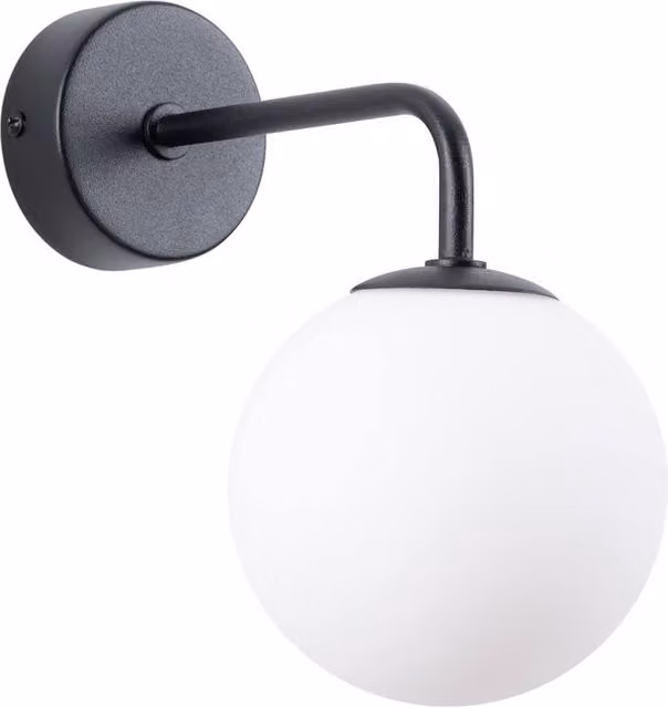 Sollux Lighting minimalist sphere wall lamp in black, W/D/H: 21 x 10 x 22 cm – 1