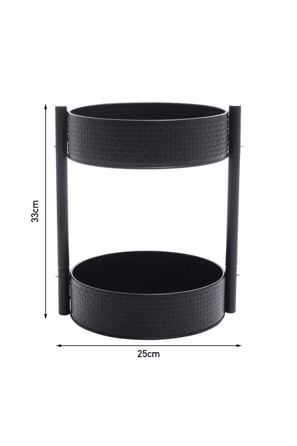 Garden Sanctuary 2-Tier Rotating Metal Spice Rack Organiser in Black, W/D/H: 33.0 x 25.0 cm – 3