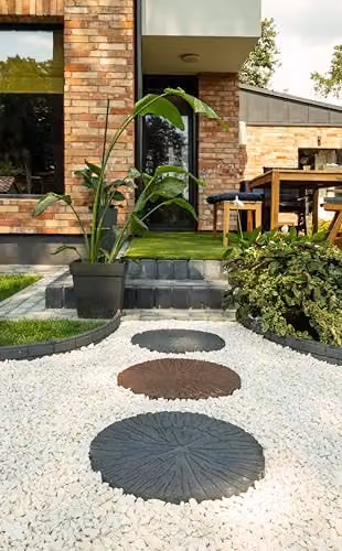 Nicoman Grey Rubber Garden Stepping Stone with Log Design, Diameter: 46 cm – 6