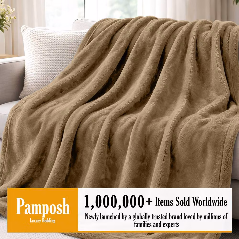 Pamposh Reversible Flannel Fleece Blanket in Brown – 3
