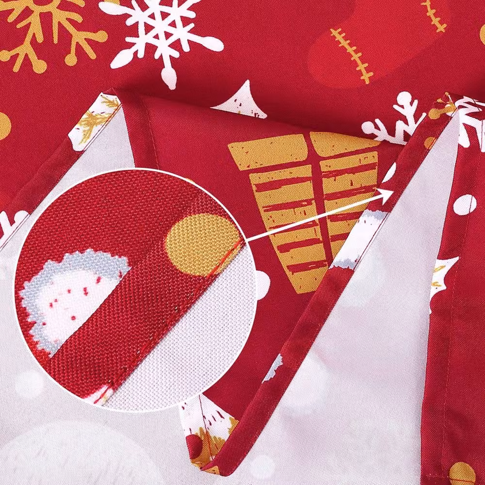 London Boutique Red Waterproof Christmas Tablecloth, Polyester, W/D/H: 137.16 x 137.16 x 1 cm – 6