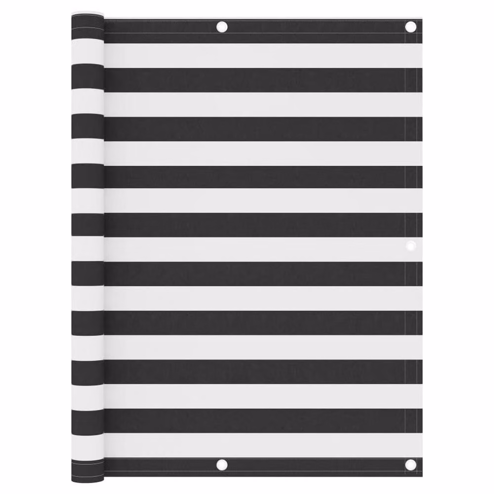 Berkfield Home Modern Balcony Screen in Anthracite and White, W: 120 cm, H: 300 cm, Oxford Fabric – 2