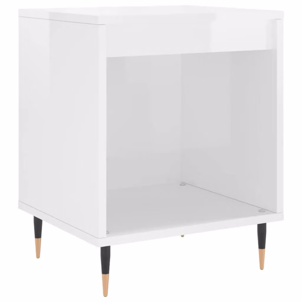 Berkfield Home High Gloss White Bedside Cabinet W: 40 cm, D: 35 cm, H: 50 cm – 2