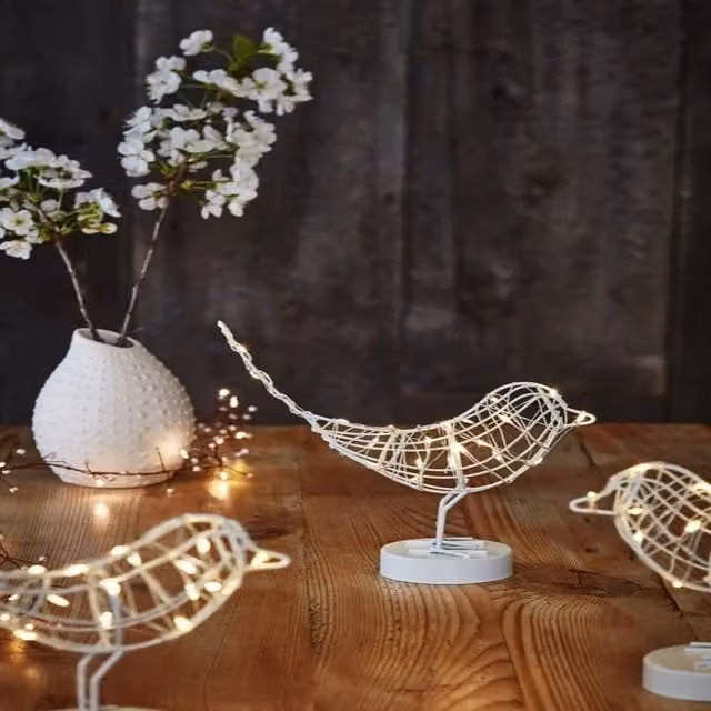 Hinsinc Battery Operated Table Light in Brown, Gold or White