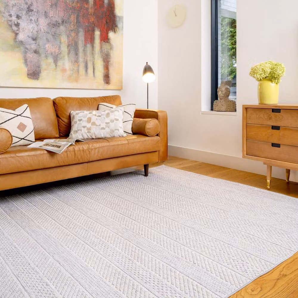 Kukoon Beige Minimalist Machine Washable Living Room Area Rug, W: 80 cm, L: 300 cm – 1