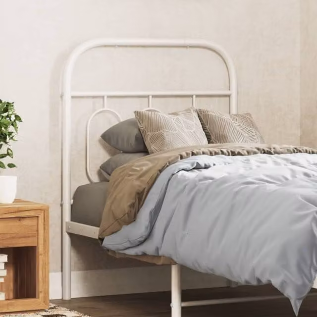 Berkfield Home Classic Metal Headboard in White, Width: 75 cm – 1