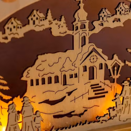The Christmas Workshop 70780 Wooden Illuminated Candle Bridge with 7 Warm White Candles, W/D/H: 36 x 27.5 x 5.5 cm – 6