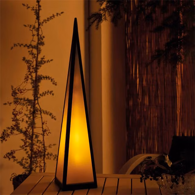 Luxform Batt 1X Garden Pyramid in Black, Height: 60 cm