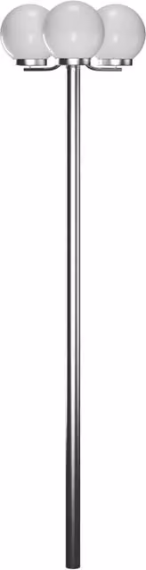 Berkfield Modern White Garden Lamp Post with 3 Glass Sphere Lamps, Height: 220 cm