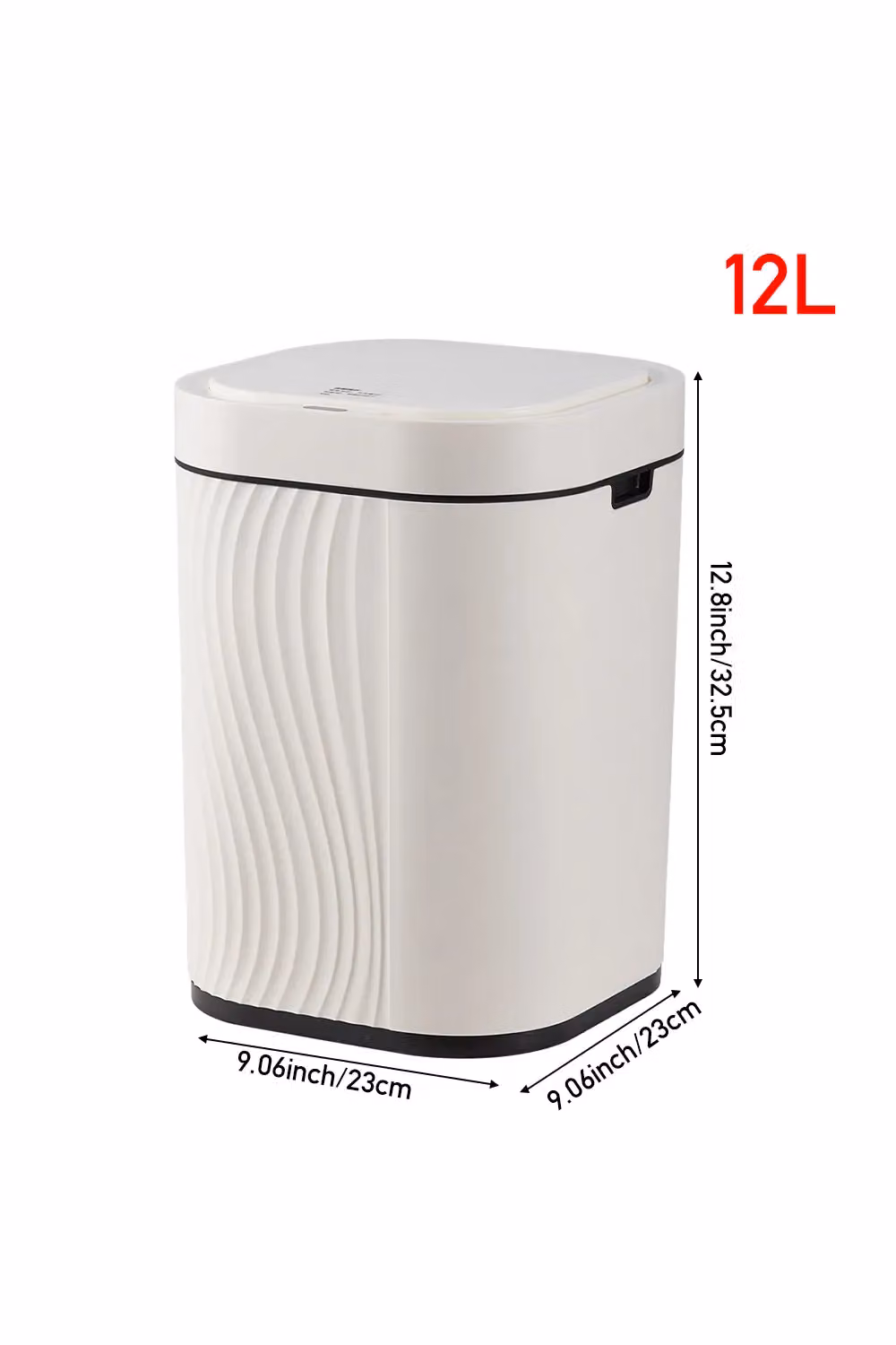 Living and Home 12L Smart Sensor Waterproof Rubbish Bin in White – 6