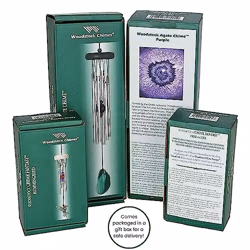 Woodstock Chimes Tree of Life Wind Chime in Silver and Black with Bird and Leaf Details – 3