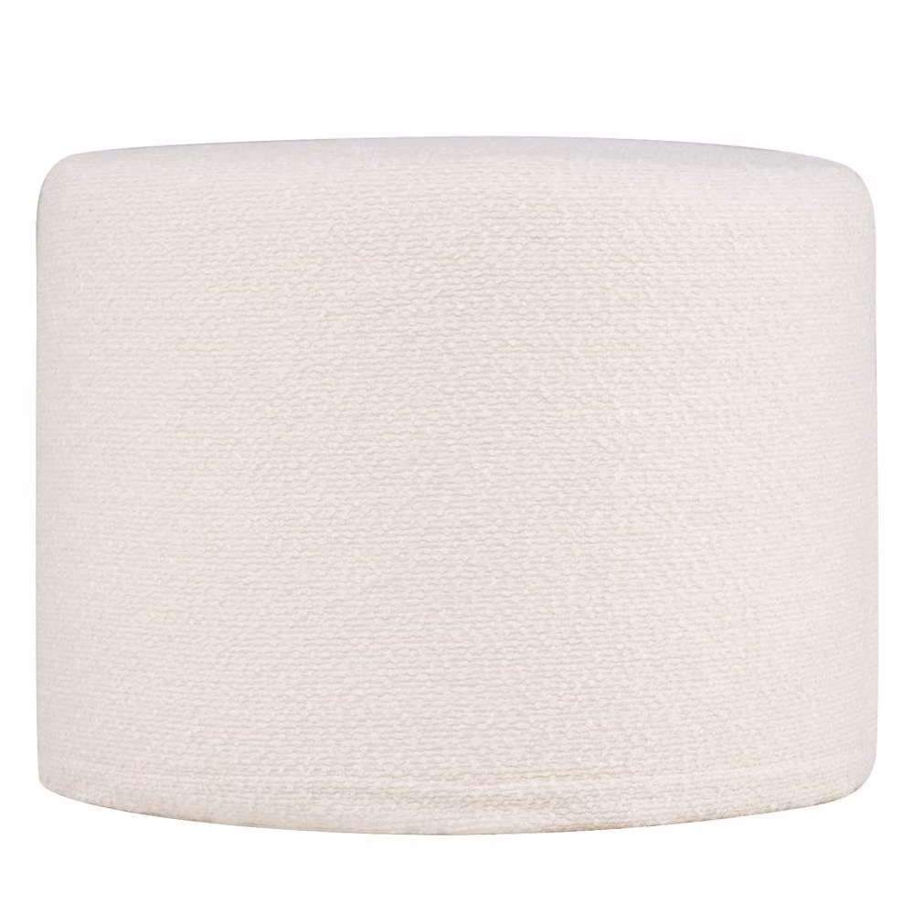 Costway Soft Foam Filled Pouf Ottoman in White with Removable Cover, W: 45 cm, D: 35 cm – 2