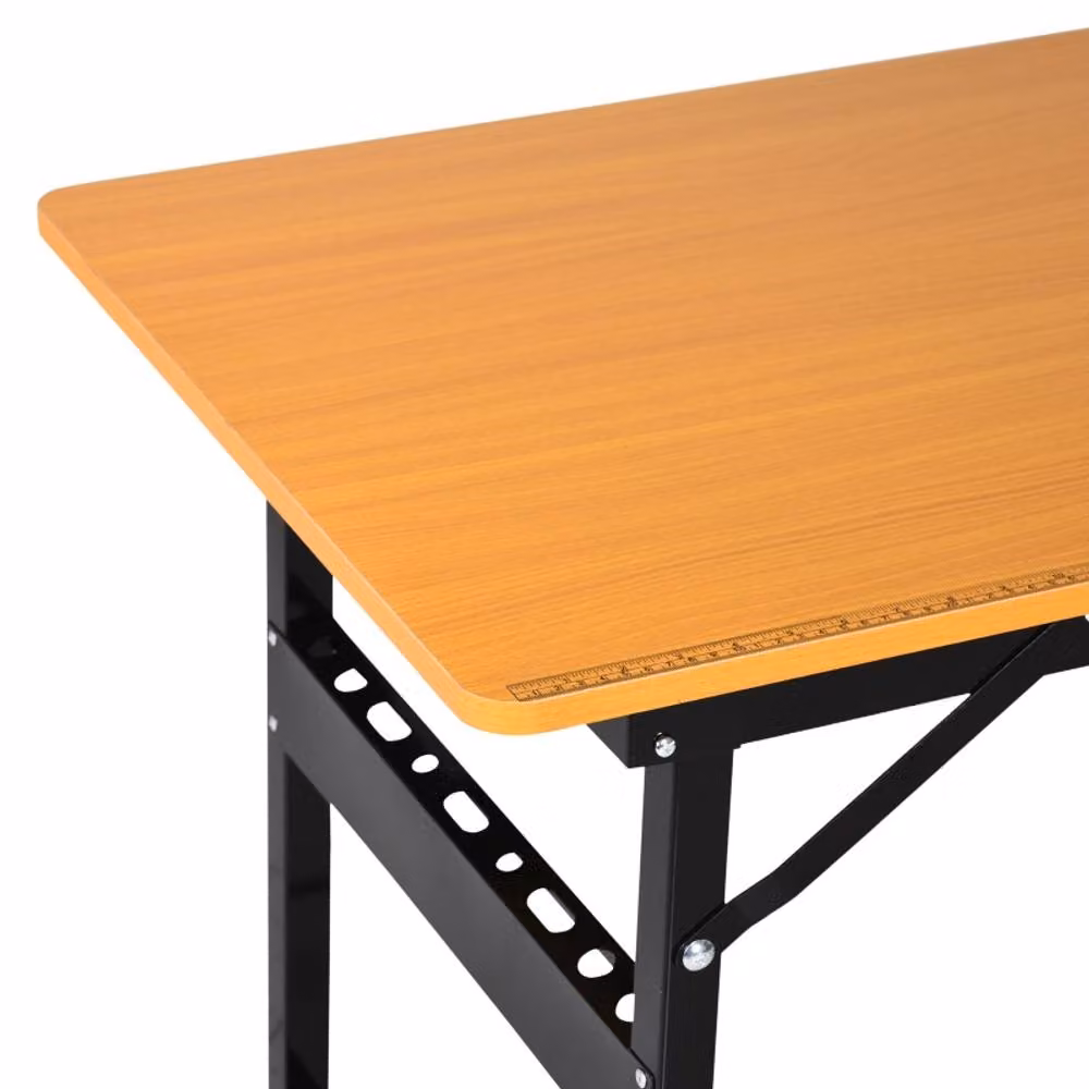 STILVORA Foldable Work Bench with Steel Frame in Beige/Brown, W: 100 cm, D: 60 cm, H: 75.5 cm – 5
