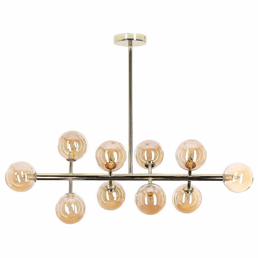 Wyld and Coco Modern 10-Light Gold and Transparent Glass Pendant Lamp – 2