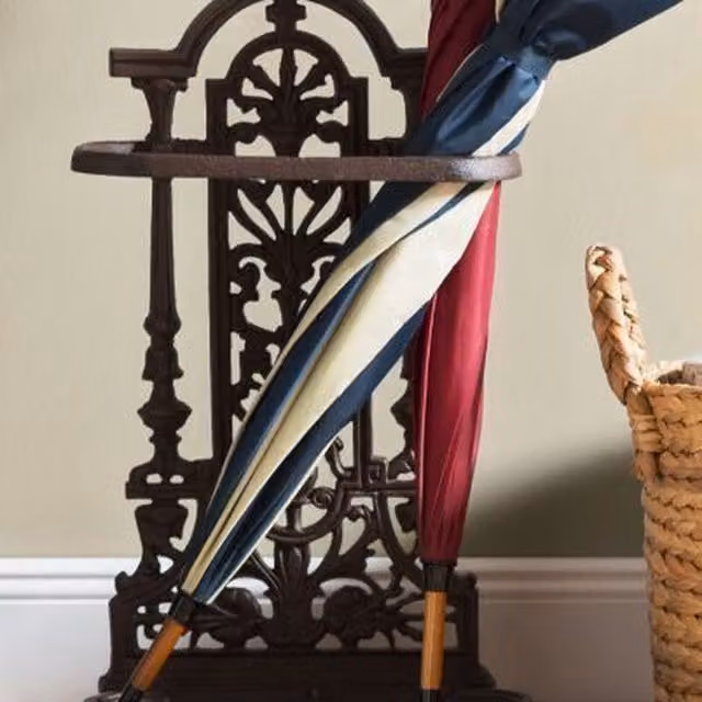 Marco Paul Freestanding Metal Umbrella Holder in Brown