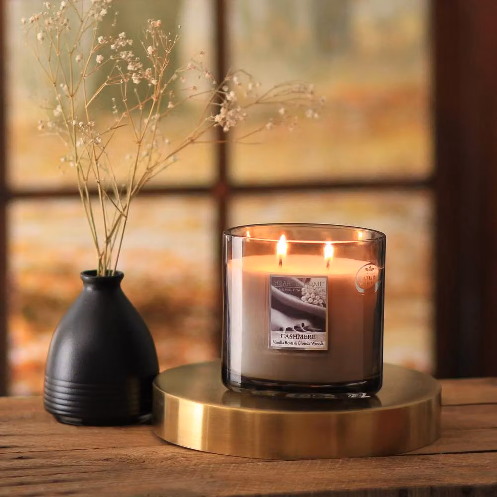 Heart and Home Twin Wick Ellipse Soy Wax Candle in Cashmere Mid Grey – 3