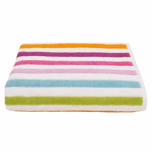 Allure Bath Fashions Cali Multi Striped Cotton Bath Sheet, Multicolour, W: 90 cm, L: 150 cm – 1