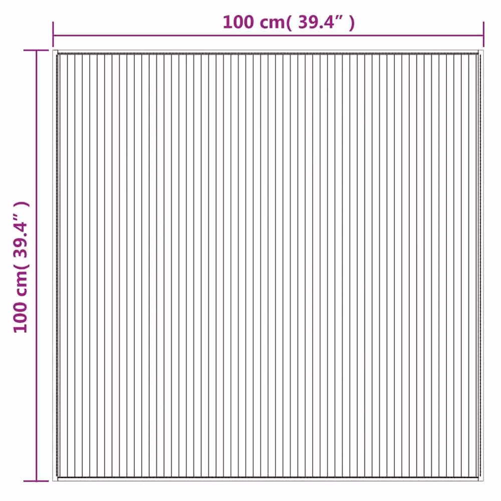 Berkfield Home Square Bamboo and Polypropylene Rug in Grey, W/D: 100 x 100 cm – 4