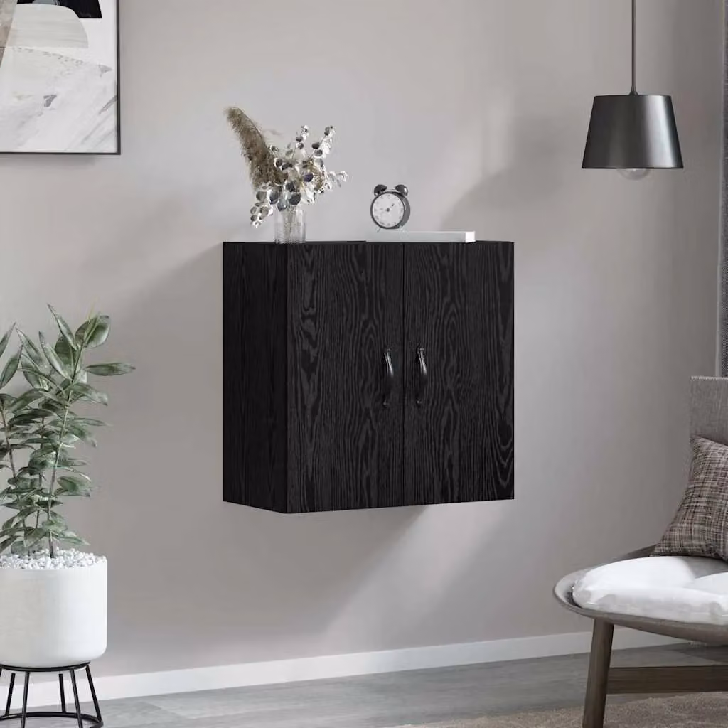 Berkfield Home Wall Cabinet in Black Oak, W: 60 cm, D: 31 cm, H: 60 cm – 3