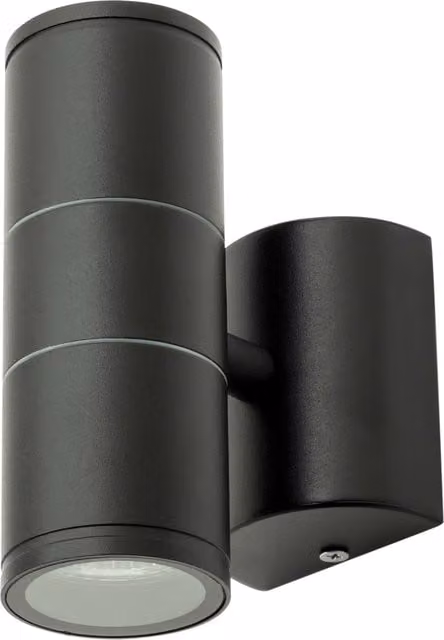 Litecraft Irela Modern Up and Down Outdoor Wall Light in Black